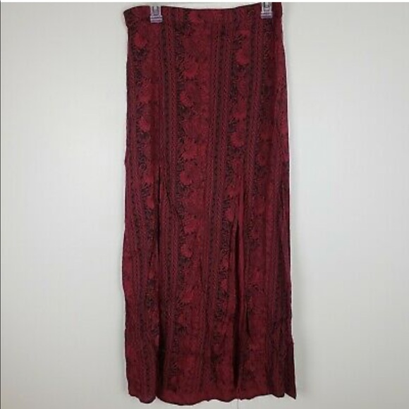 Billabong Never Look Back Wine Red Maxi Skirt - Picture 5 of 5